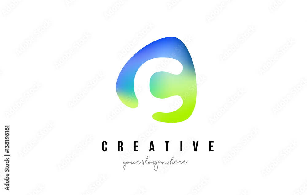 C Letter Logo Design with Oval Green Blue Shape. C Letter Logo Design with Oval Green Blue Shape.