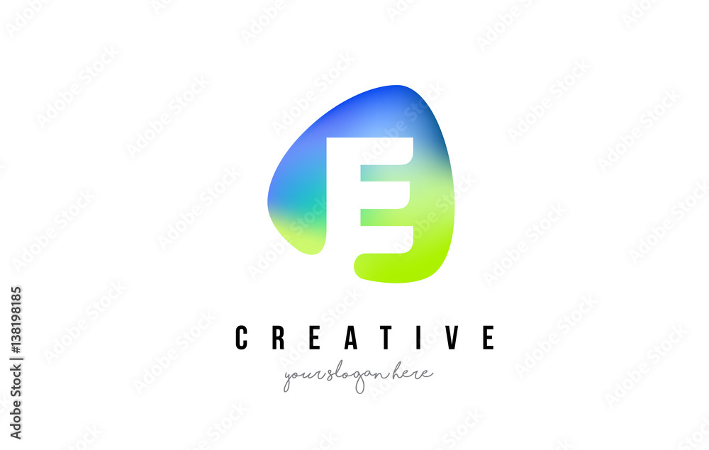E Letter Logo Design with Oval Green Blue Shape. E Letter Logo Design with Oval Green Blue Shape.