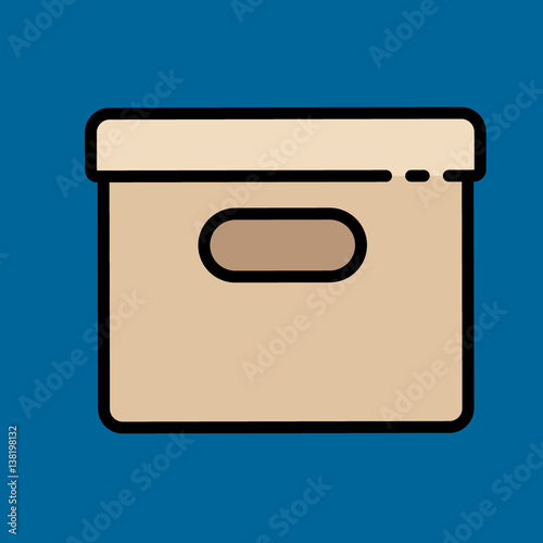 delivery box icon flat design