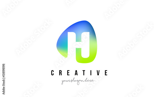 H Letter Logo Design with Oval Green Blue Shape. Free Download H Letter Logo Design with Oval Green Blue Shape. - GFXLoad