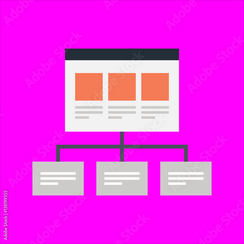 hierarchical structure icon flat design