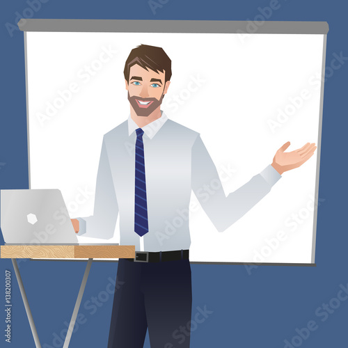 Business man making a presentation. Vector