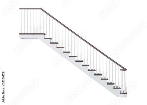 Stairs on white background. 3D rendering.