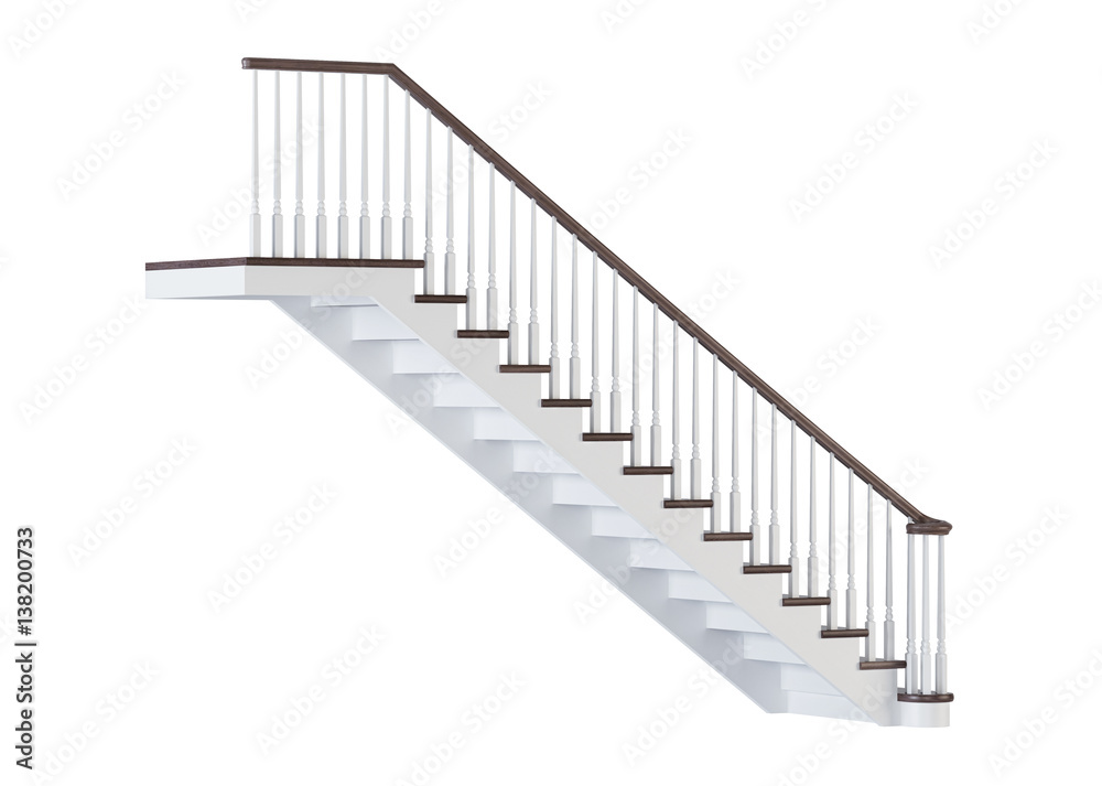 Stairs on white background. 3D rendering. Stairs on white background. 3D rendering.