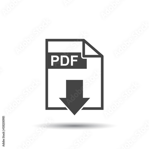 PDF download vector icon. Simple flat pictogram for business, marketing, internet concept. Vector illustration on white background.