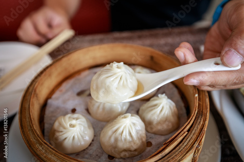 Photography Xiao Long Bao, Streamed Pork Dumplings(Selective Focus)