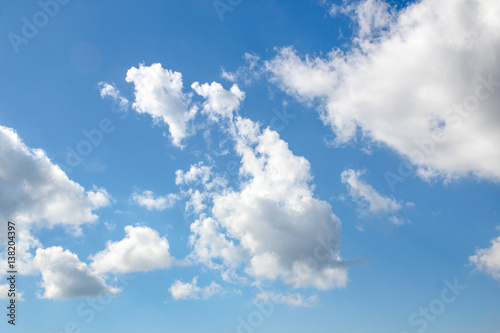 Blue sky  white clouds  natural abstract background.