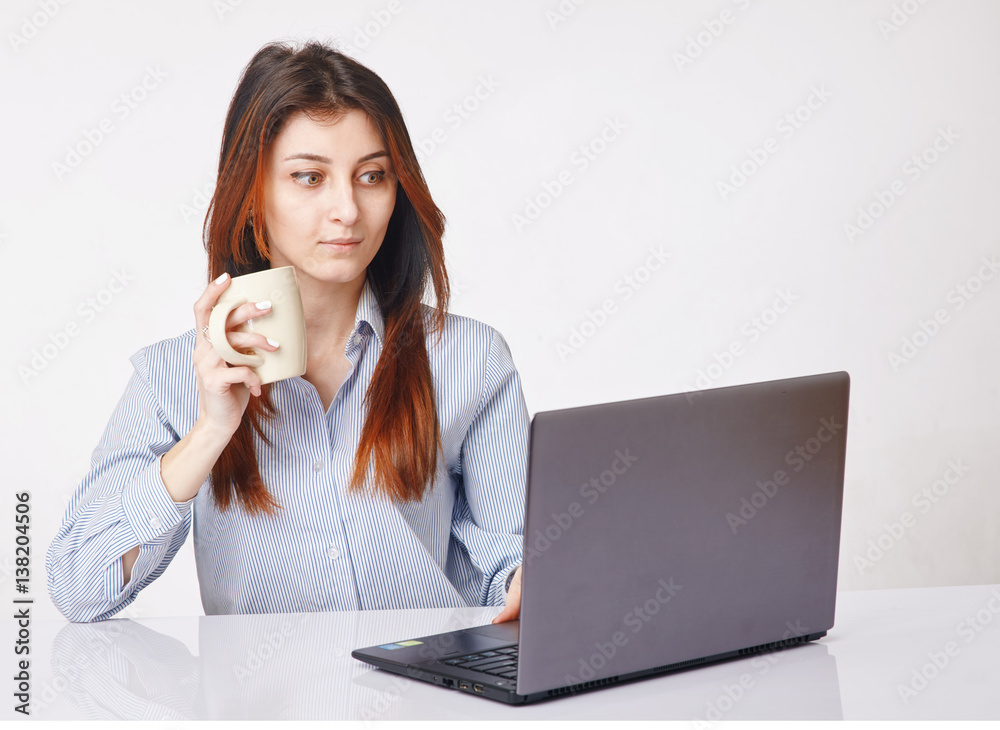 Woman working with computer Woman working with computer