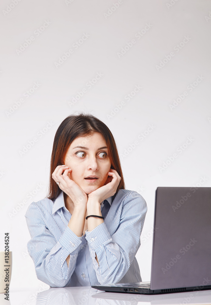 Woman working with computer Woman working with computer