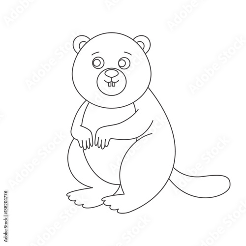 Beaver for coloring book