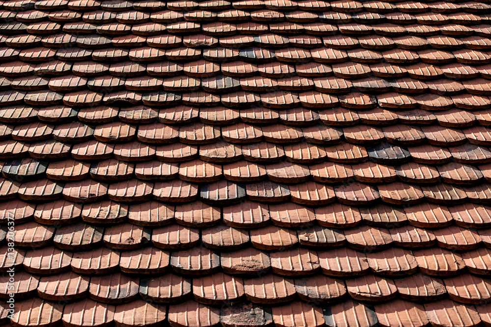 Tile roof of old texture background surface natural color Tile roof of old texture background surface natural color