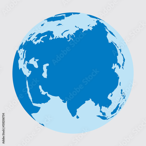 Asia, World, earth, planet, map, continent, geography, blue photo