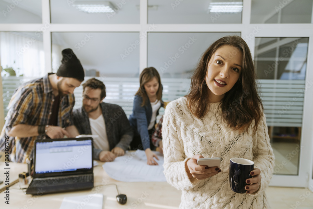 Fototapeta premium Freelancer In The Office