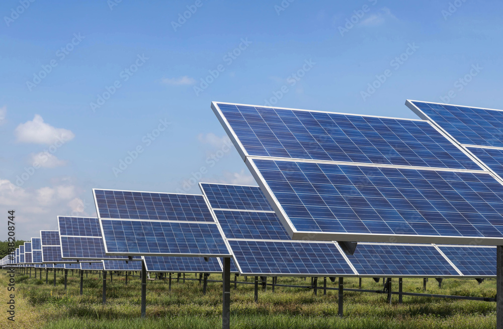solar cell in solar power station alternative energy from the sun 