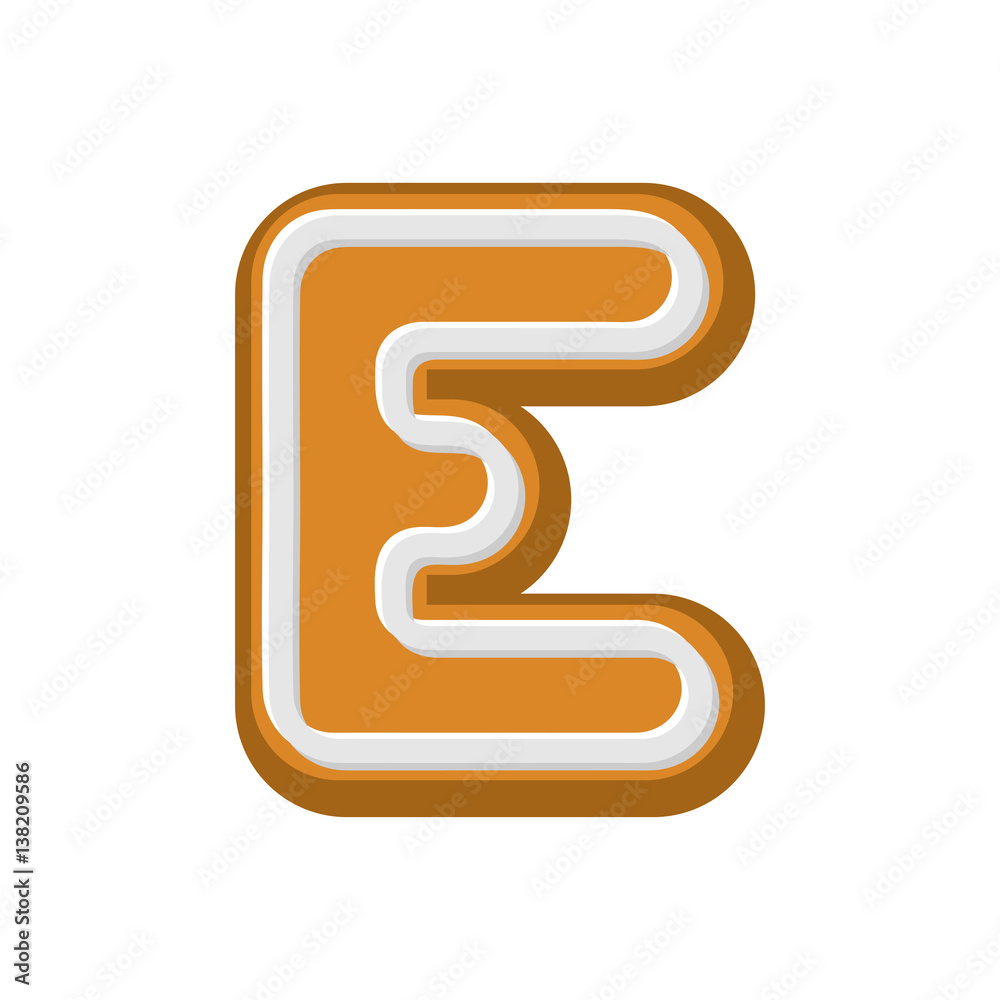 Letter E Gingerbread. Peppermint honey-cake font. Cookies alphabet. Lettering biscuit Letter E Gingerbread. Peppermint honey-cake font. Cookies alphabet. Lettering biscuit