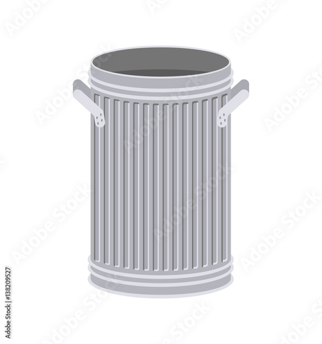 Trash can open isolated. Wheelie bin on white background. Dumpster iron.