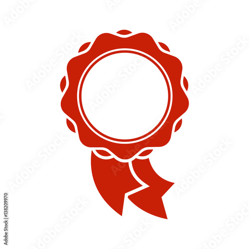 Quality sign template. Red ribbon symbol. Rubber Seal