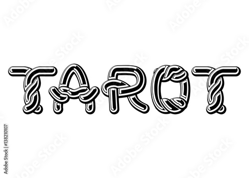 Tarot logo lettering Celtic font. norse medieval ornament ABC. Traditional ancient manuscripts alphabet