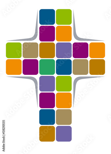 Karte mit Kreuz für Taufe, Kommunion oder Danksagung