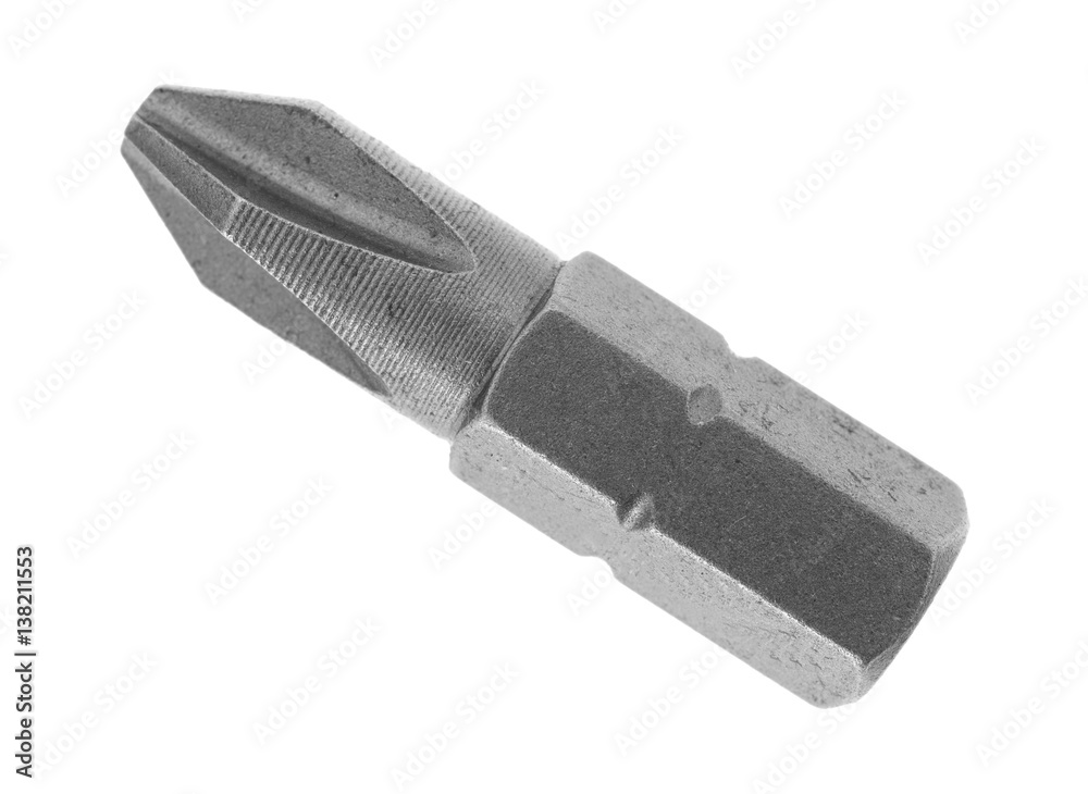 Phillips head screwdriver bit isolated on a white background. Phillips head screwdriver bit isolated on a white background.
