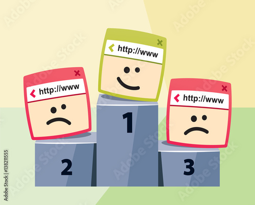 Web optimalization infographic. Challenge for website. Simple cartoon vector illustration.