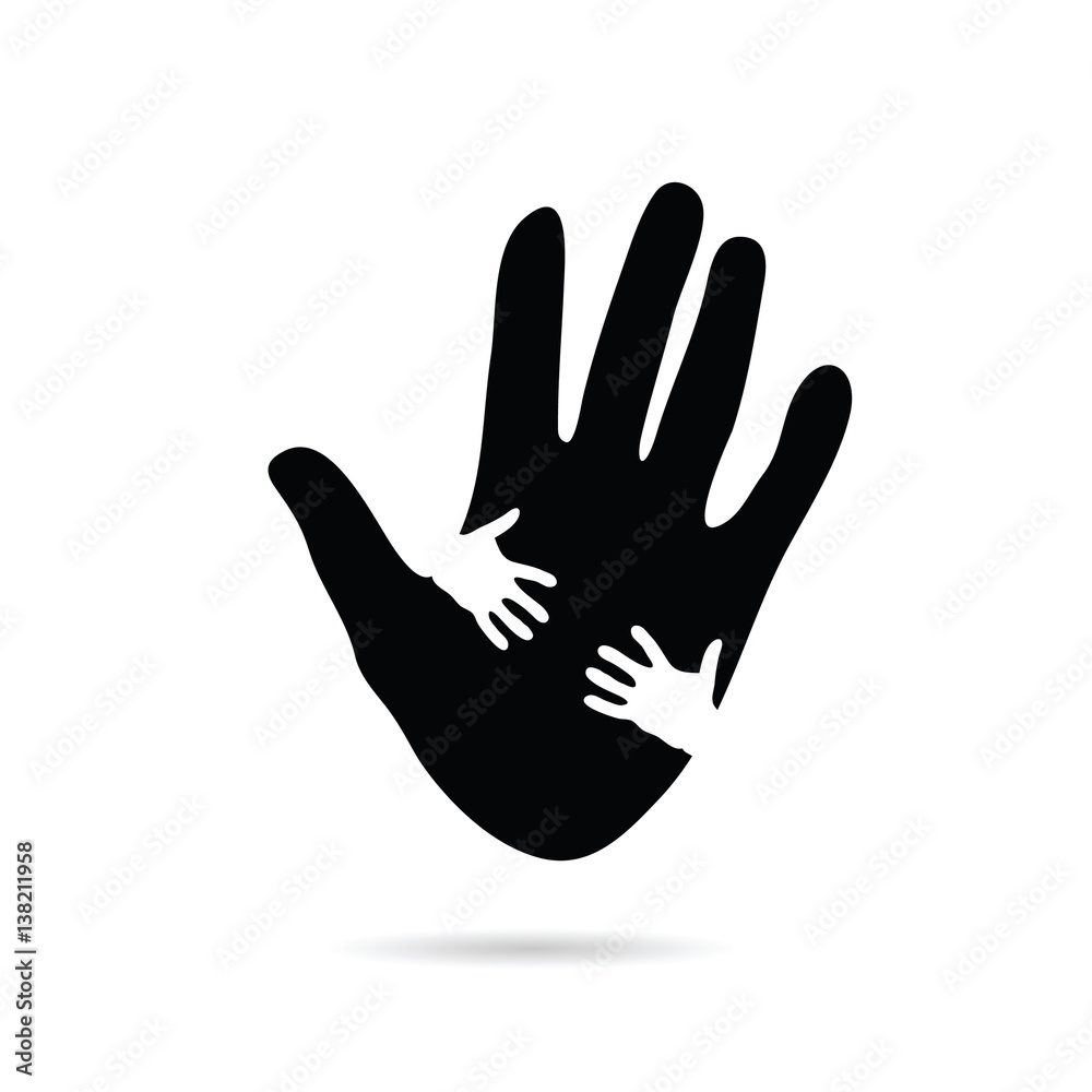 hands help in black and white illustration hands help in black and white illustration