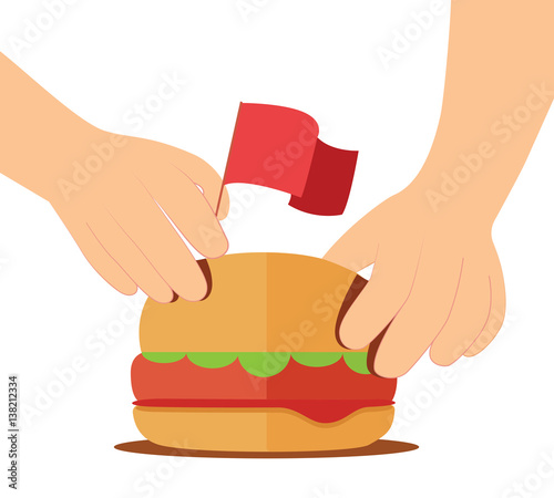 Hamburger and flag