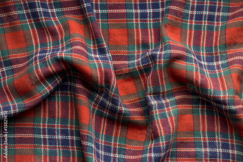 Принти на полотні Plaid Fabric Background, traditional Scottish pattern, texture