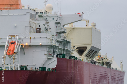 GAS CARRIER - A vessel viewed from the stern 