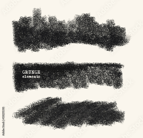 Vector set of black brush strokes.
