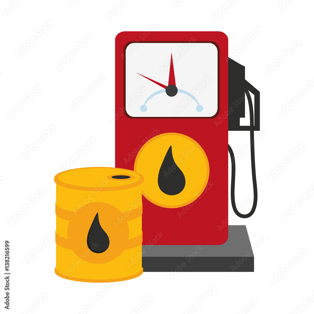petrol pump icon over white background. colorful design. vector illustration