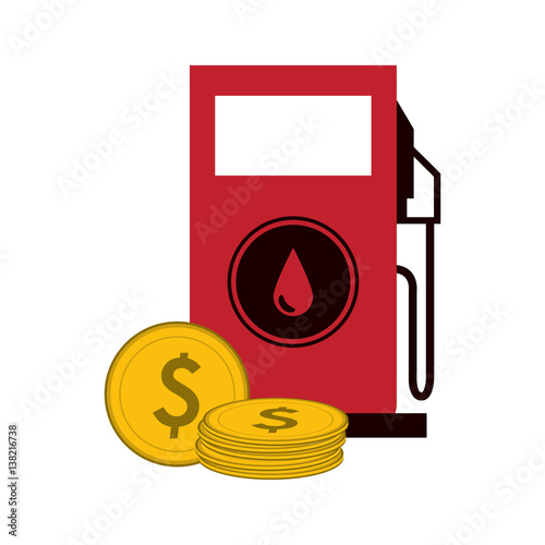 petrol pump icon over white background. colorful design. vector illustration