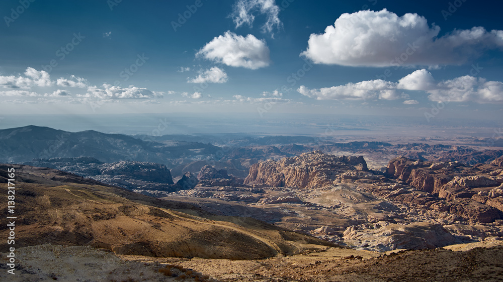 Petra mountains panorama, Jordan.