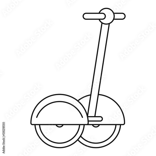 Two wheeled electric vehicle icon, outline style