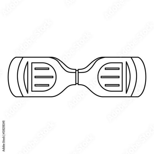 Hoverboard top view icon, outline style