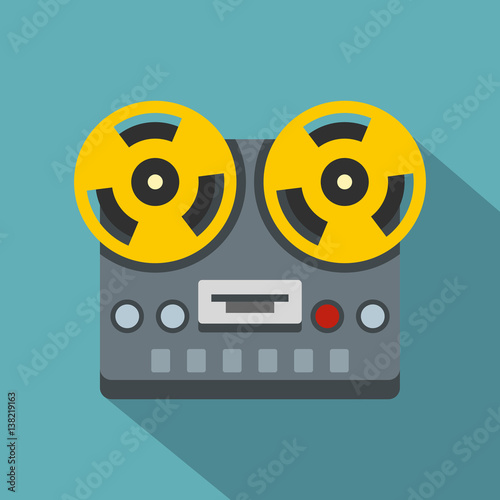 Vintage reel to reel tape recorder deck icon