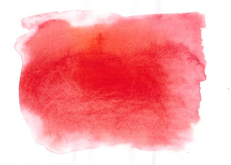 Red watercolor stain with wash.