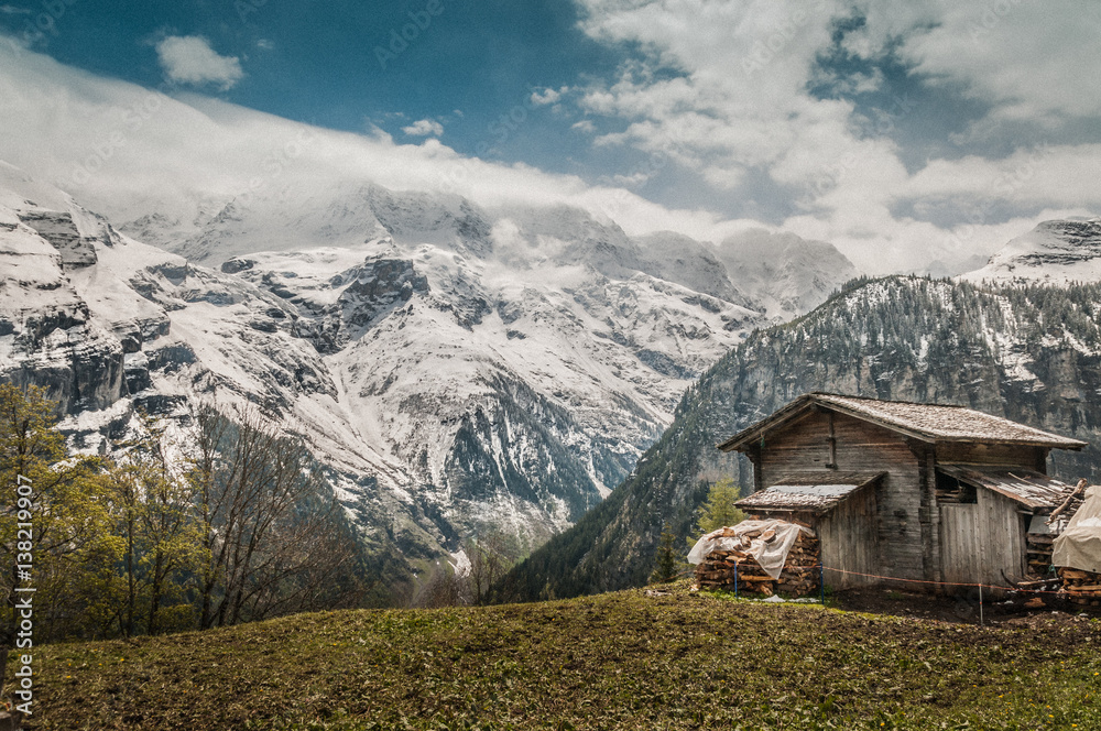 The old hut in the Lauterbrunnen Valley