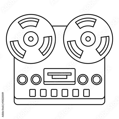 Analog stereo open reel tape deck recorder icon