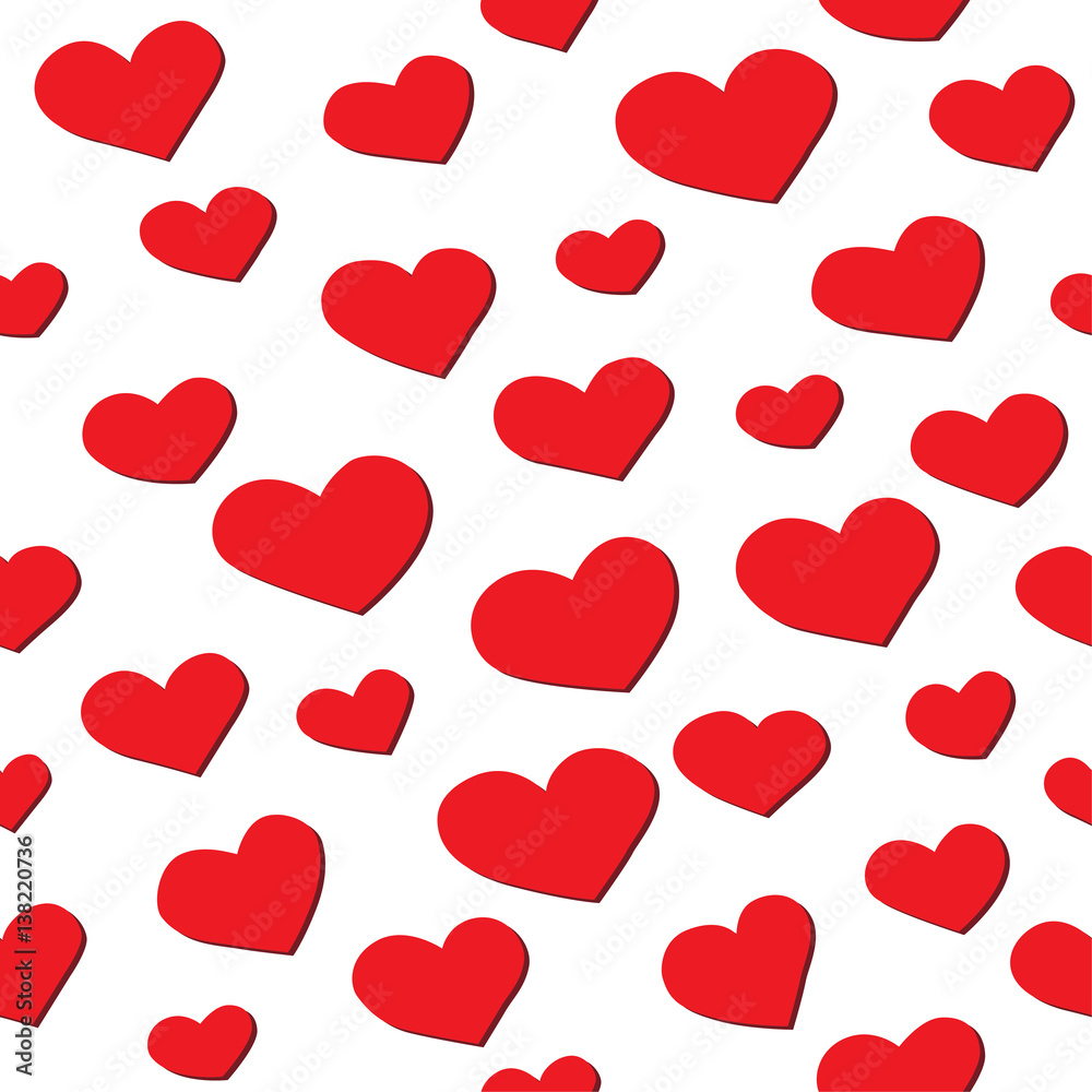 Seamless texture of red hearts