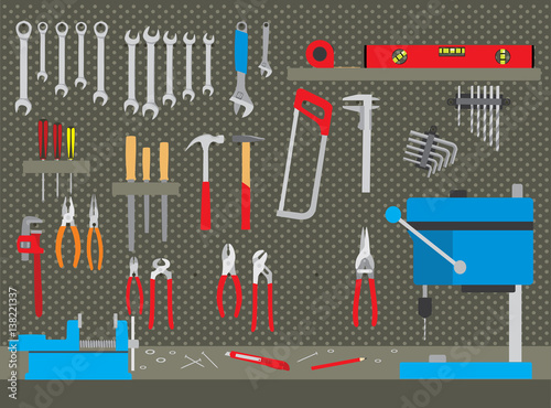 Workshop with various tools