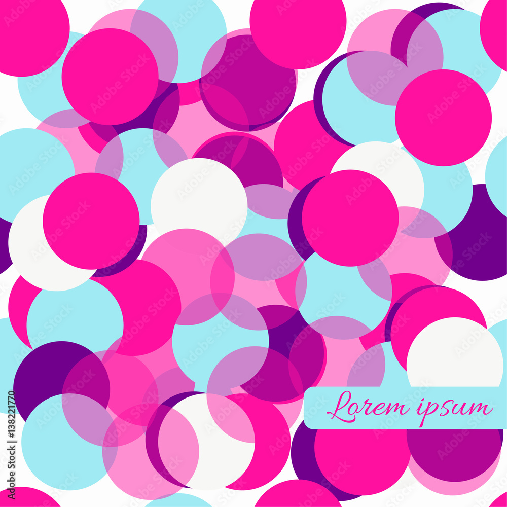 Background with colored blue and pink circles