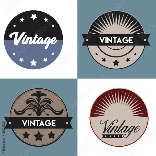 Set of vintage labels