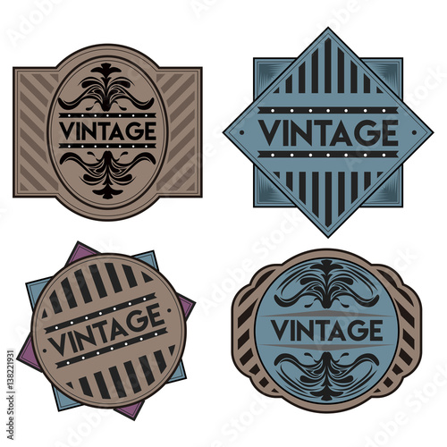 Set of vintage labels