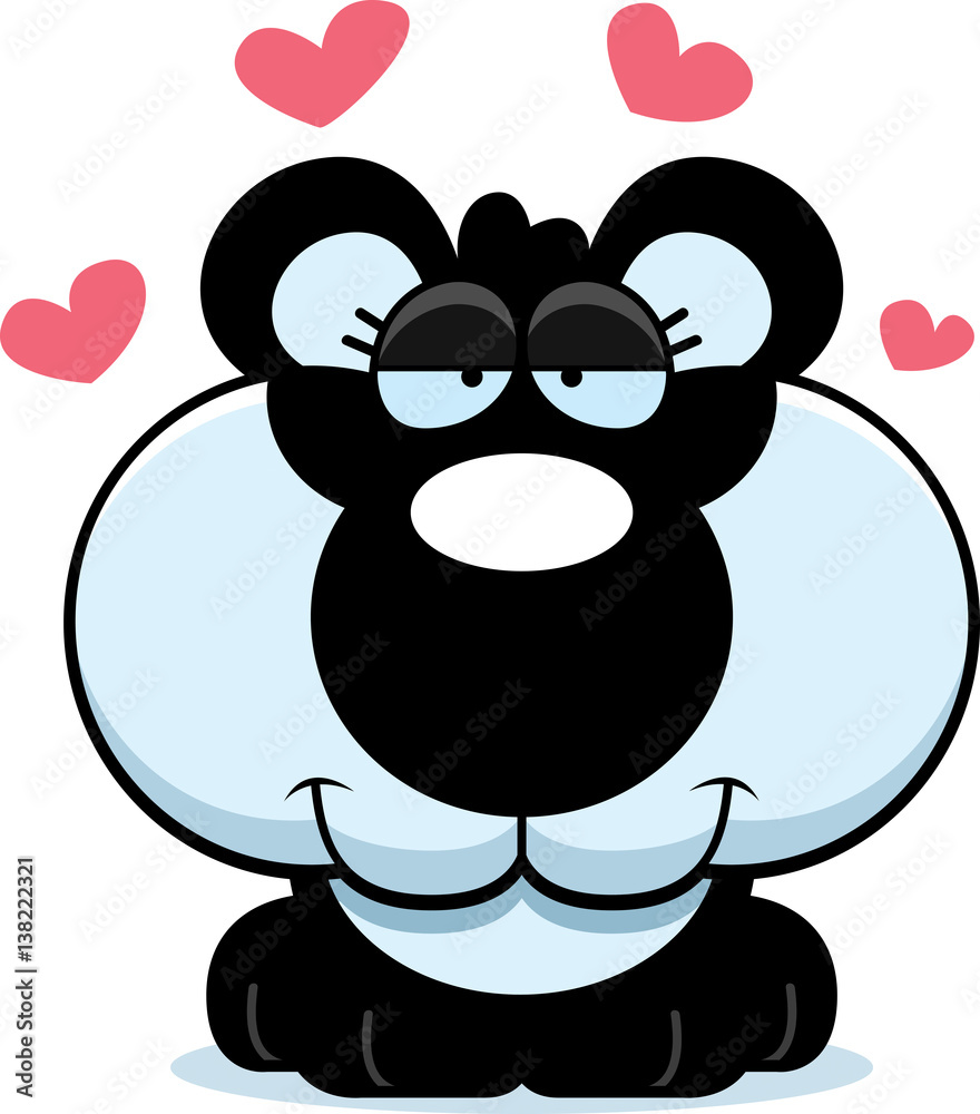 Fototapeta premium Cartoon Panda Cub Love