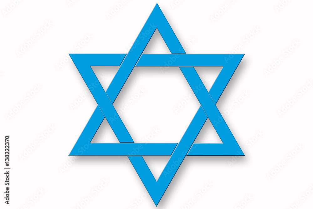 Magen David - Étoile de david bleue sur fonds blanc Magen David - Étoile de david bleue sur fonds blanc