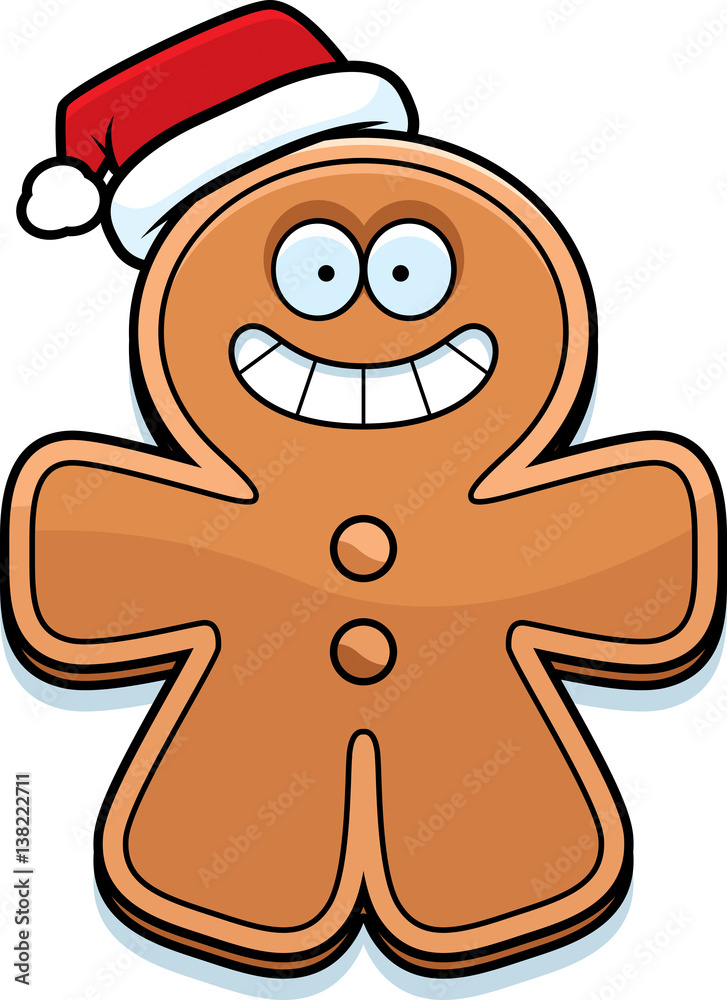 Fototapeta premium Christmas Cartoon Gingerbread Man