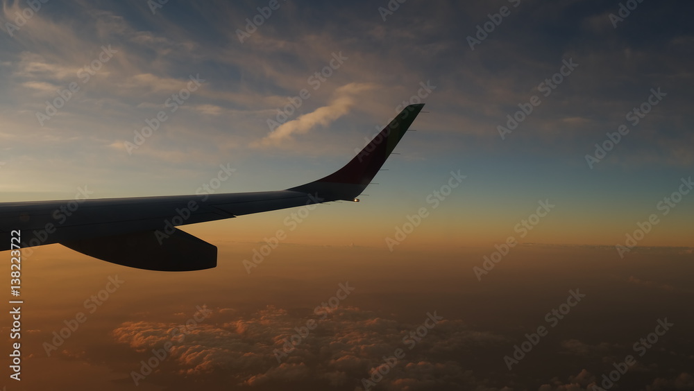 Fototapeta premium Wing of the Airplane