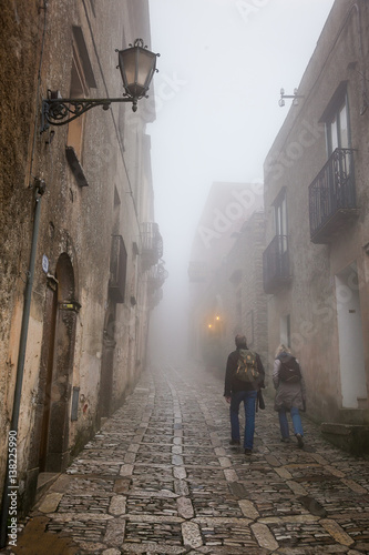 Erice, Trapani, Sicily, Italy - city in the fog