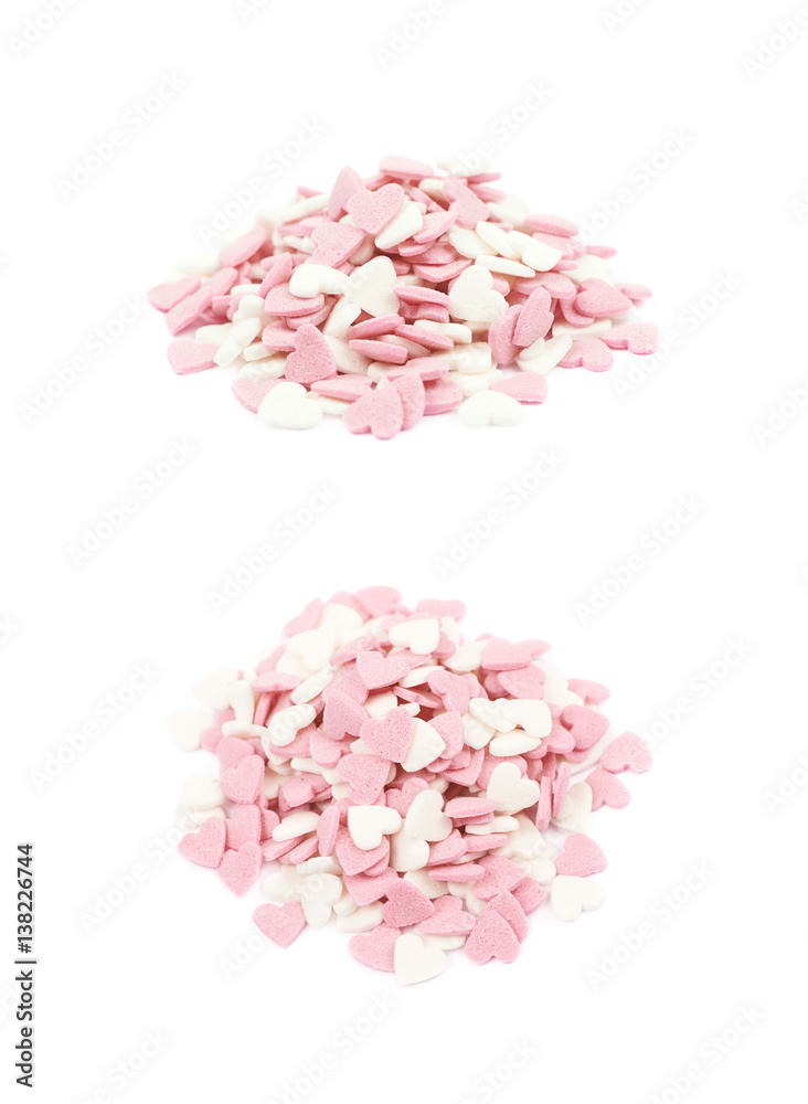 Pile of sugar sprinkles isolated